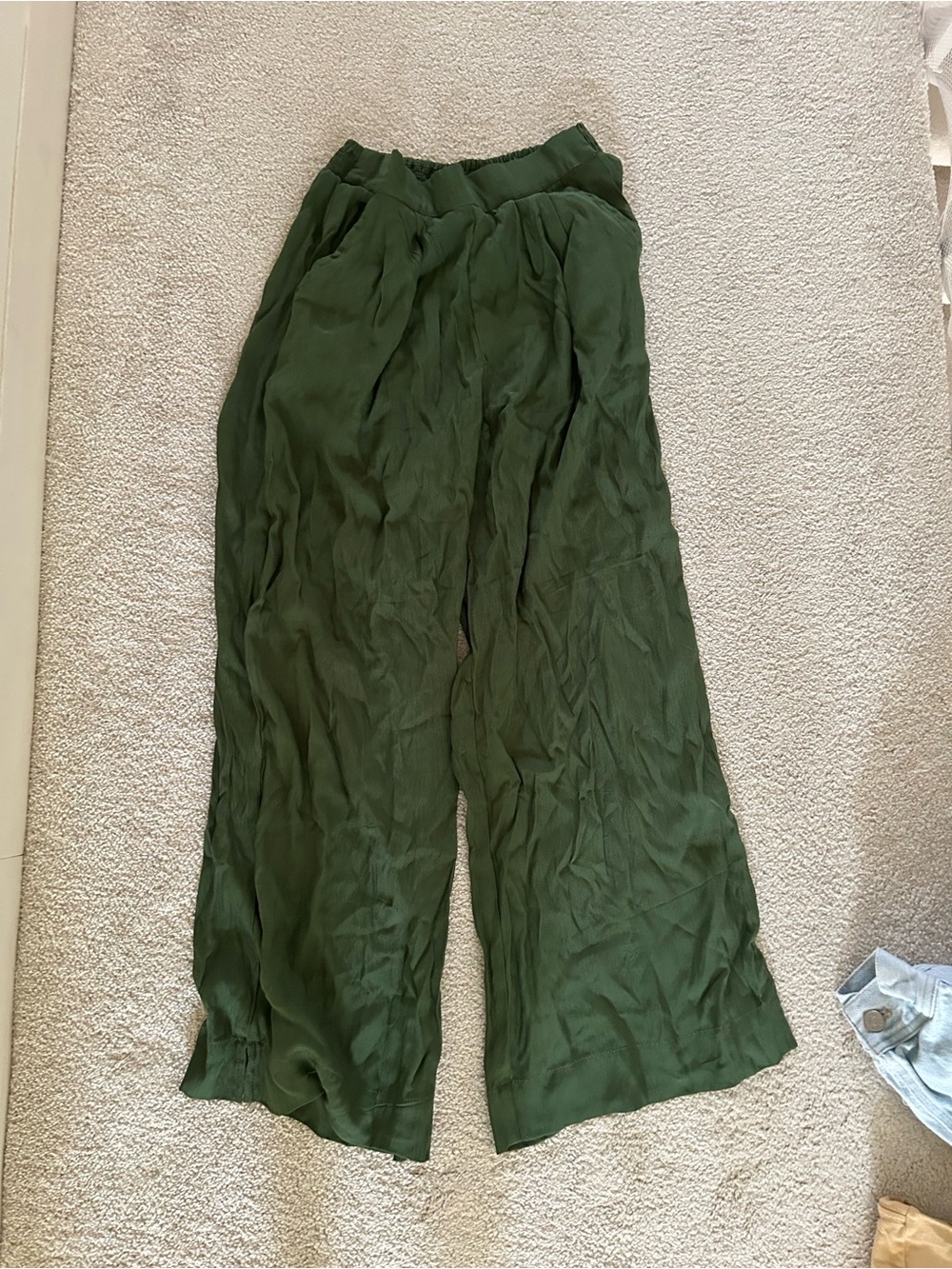 Fighting Eel Olive Green Wide-Leg Trousers